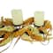 22" Autumn Harvest Triple Candle Holder with Artificial Fall Foliage